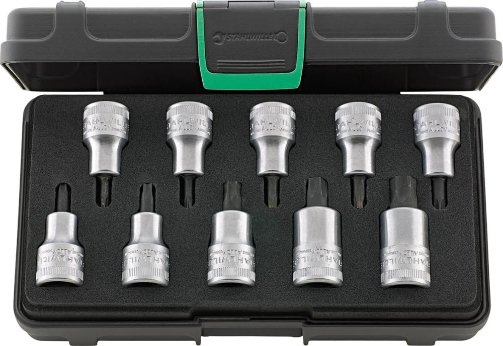 Schraubendrehereinsatz- Satz 1/2" T20 bis T60 10-teilig Stahlwille