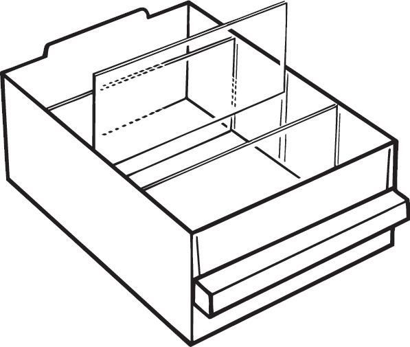 Trennwand für Schublade Typ 250-02 transparent Satz = 12 Stück RAACO
