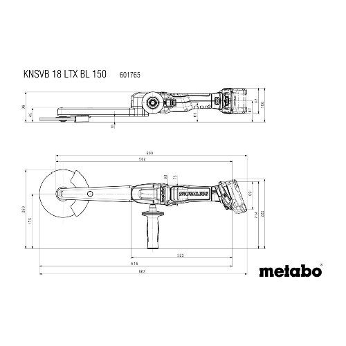 Akku Kehlnahtschleifer KNSVB 18 LTX BL 150 solo Metabo ohne Akku ohne Ladegerät metaBOX