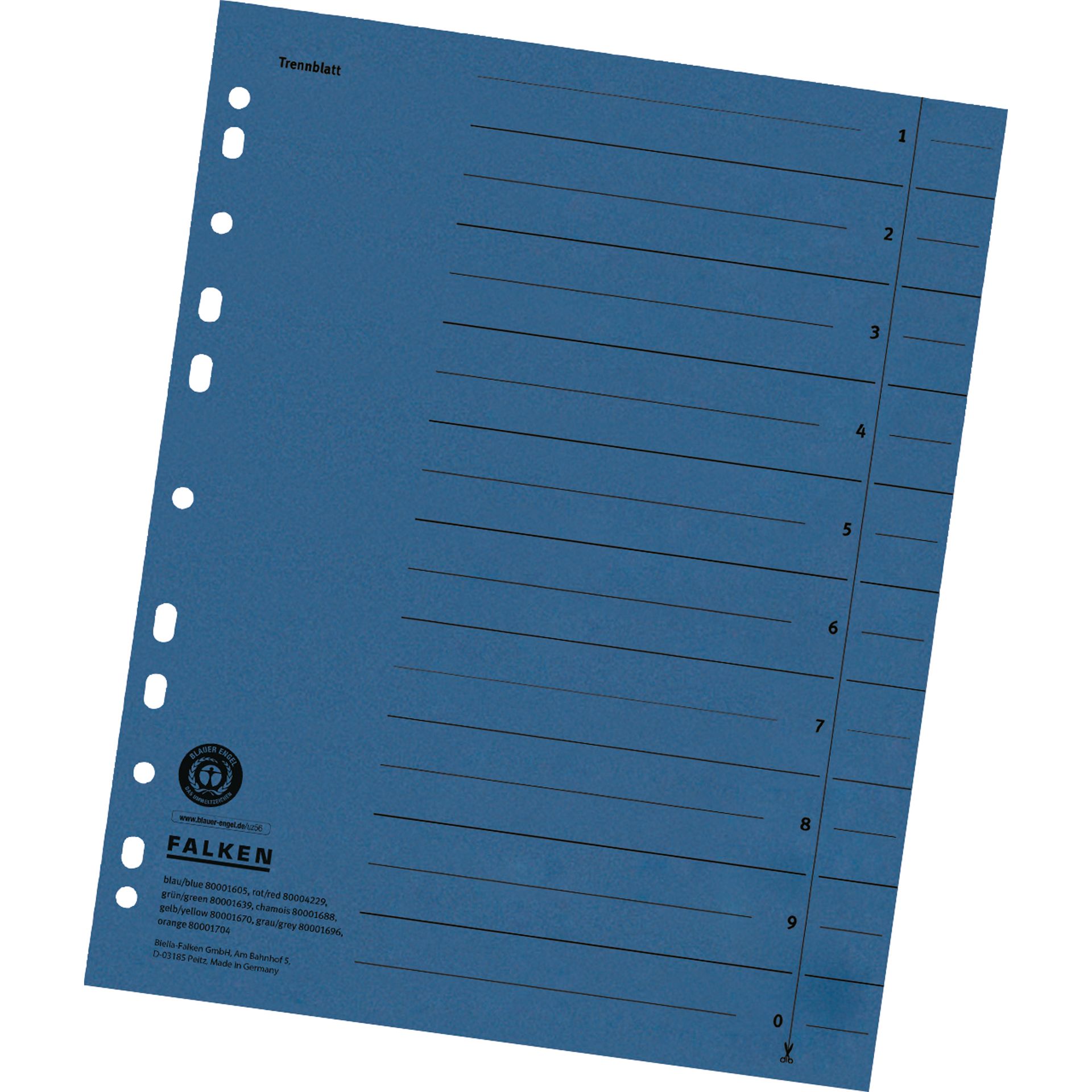 Trennblatt A4 230g Karton bl 100St.