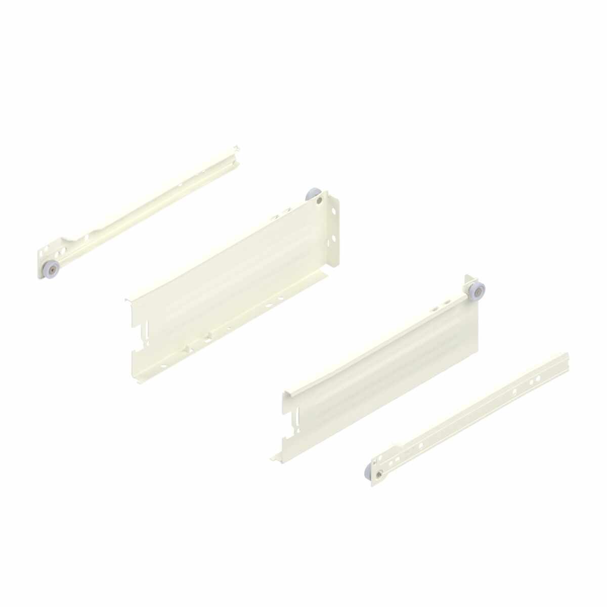 METABOX Stahlzarge,  M (86 mm),  Teilauszug, 25 kg, NL=270 mm, Steckversion, links/rechts, R9001 cremeweiß