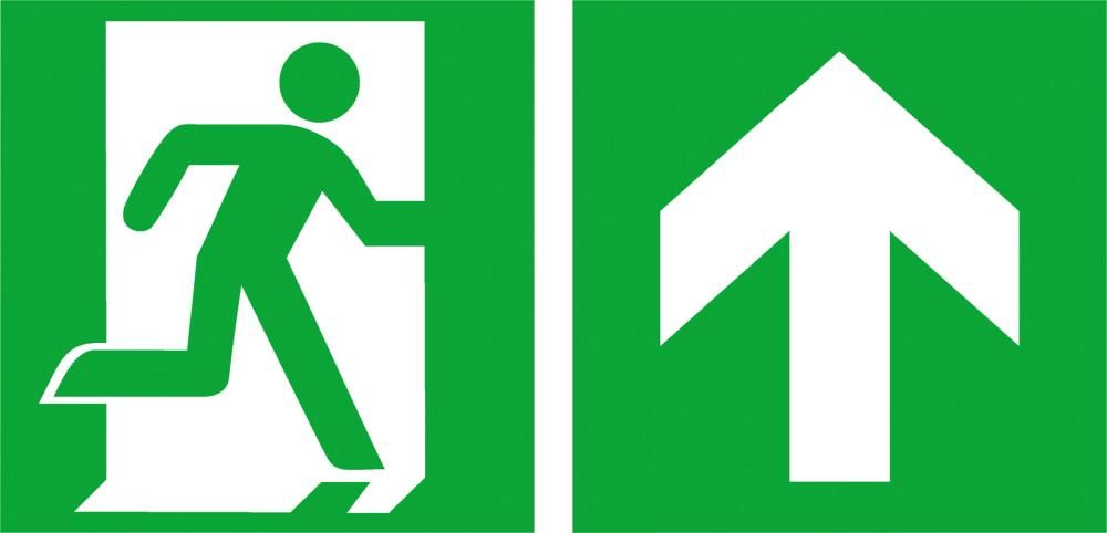 Fluchtwegschild Folie B300xH150 mm Notausgang