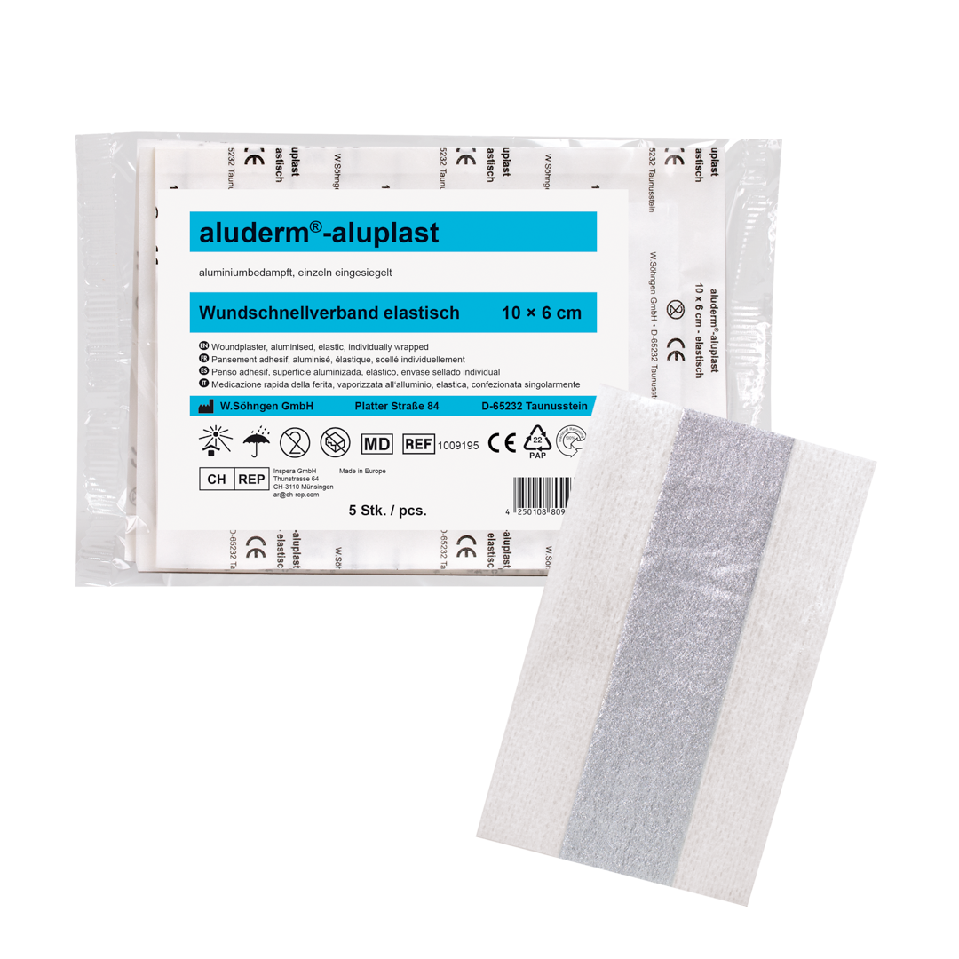 aluderm®-aluplast elastisch 10 cm x 6 cm 5 Stück