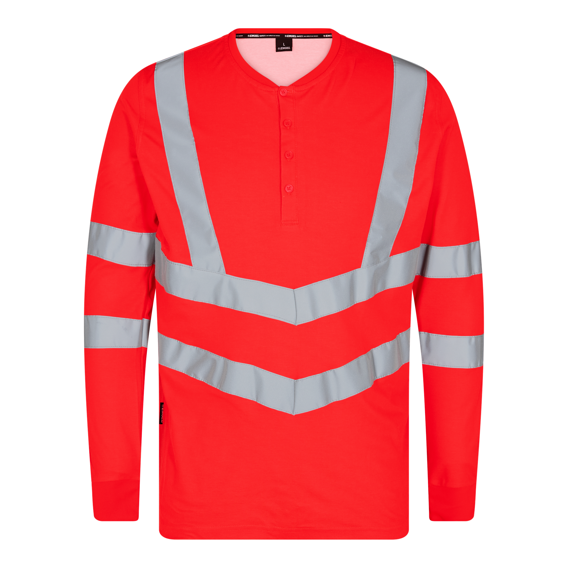 Safety Grandad langarm-Shirt Rot, Gr. 4XL