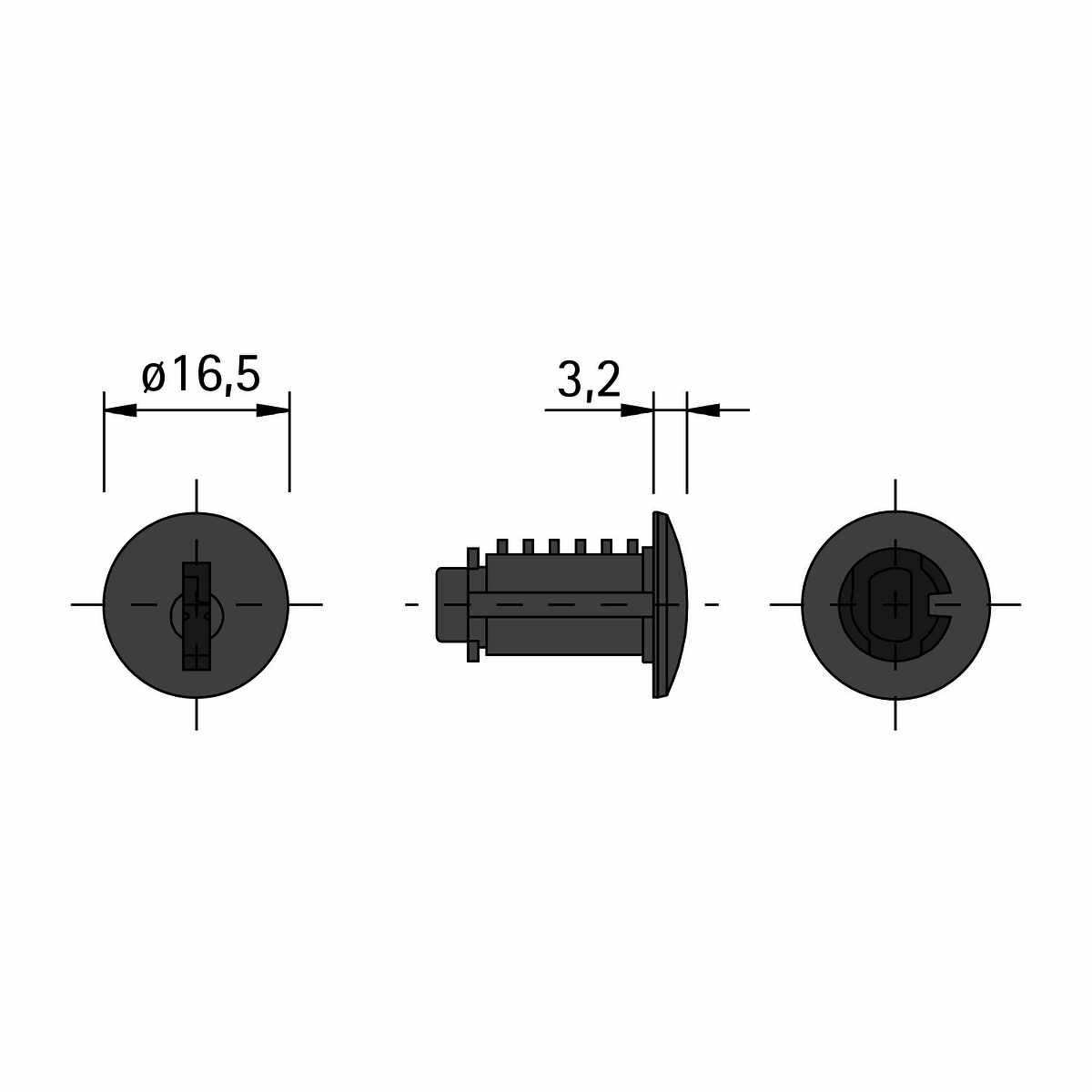 Innenzylinder Z25/16,5mm