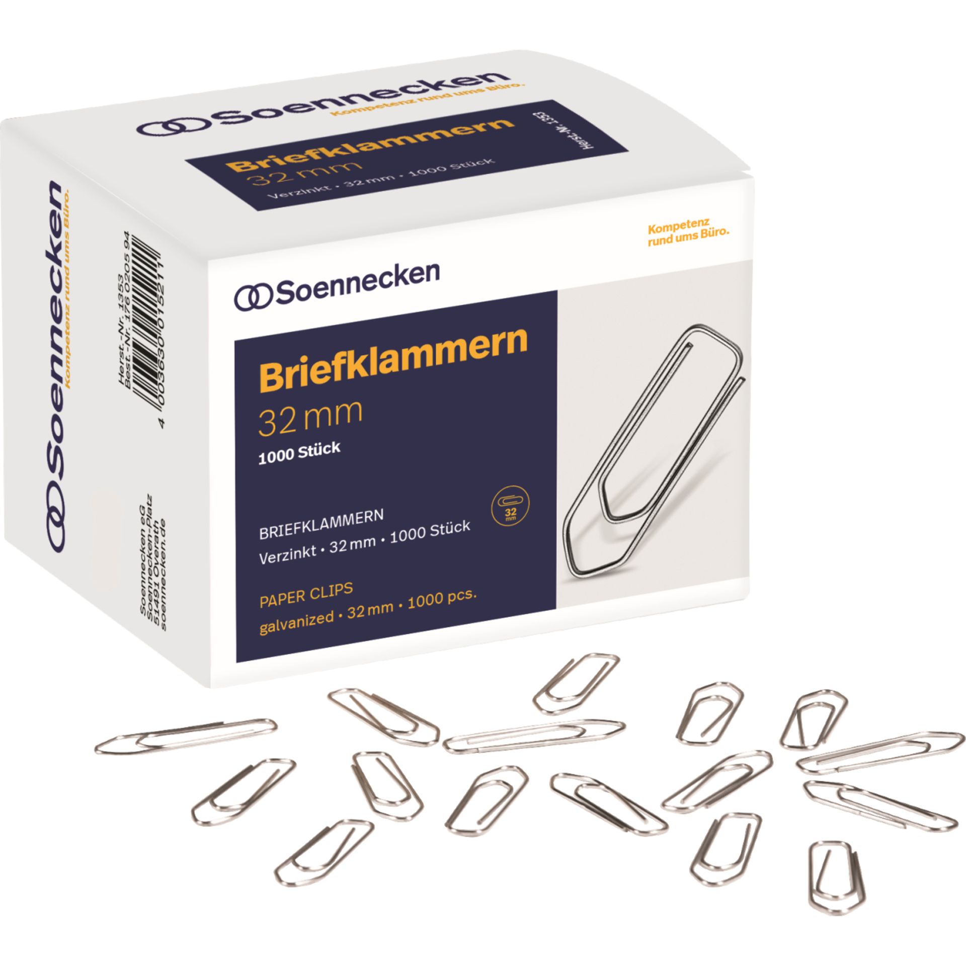 Briefklammer 32mm verzinkt 1.000 St./Pack.