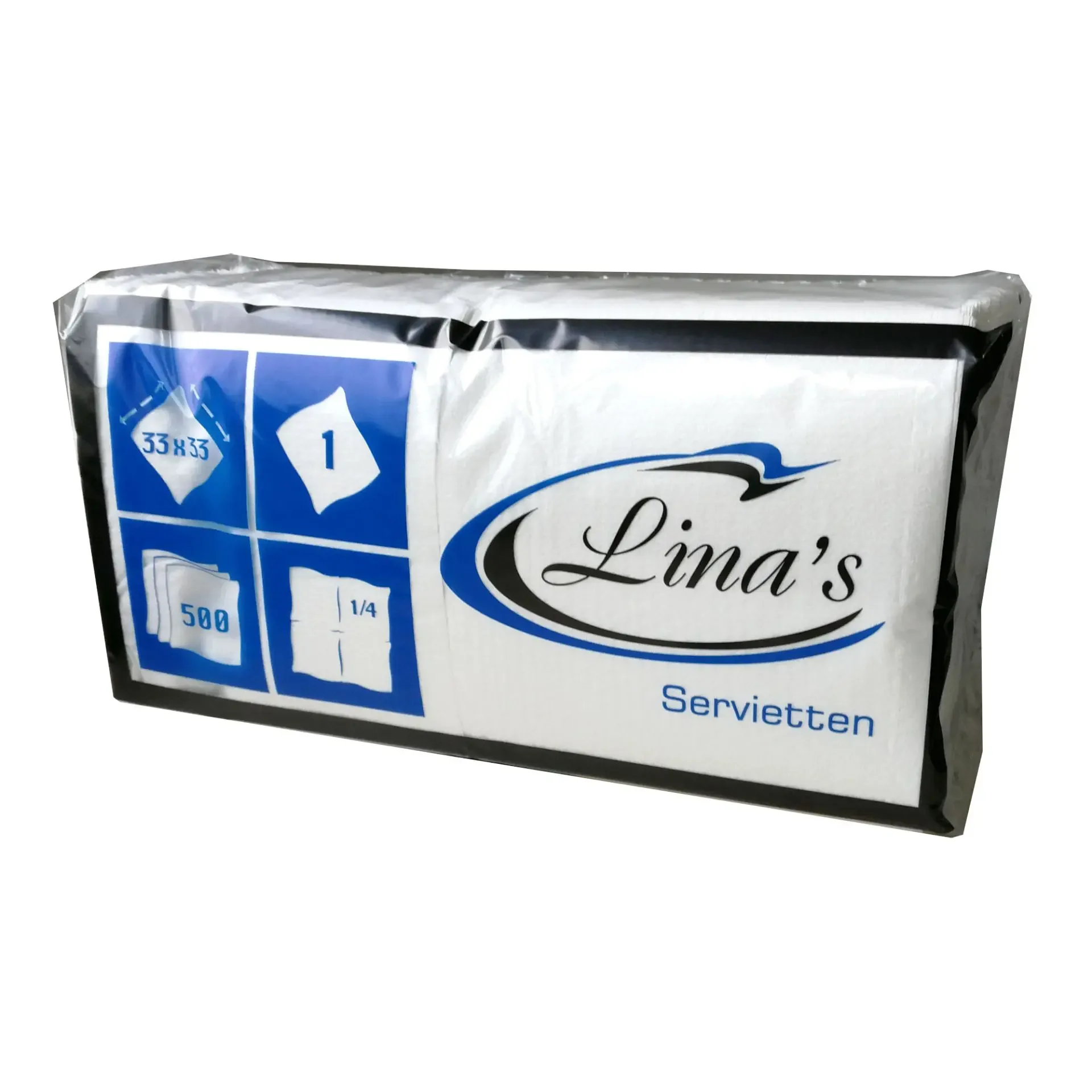 Serviette 1/4-Falz 33 x 33 cm 1-lagig weiß