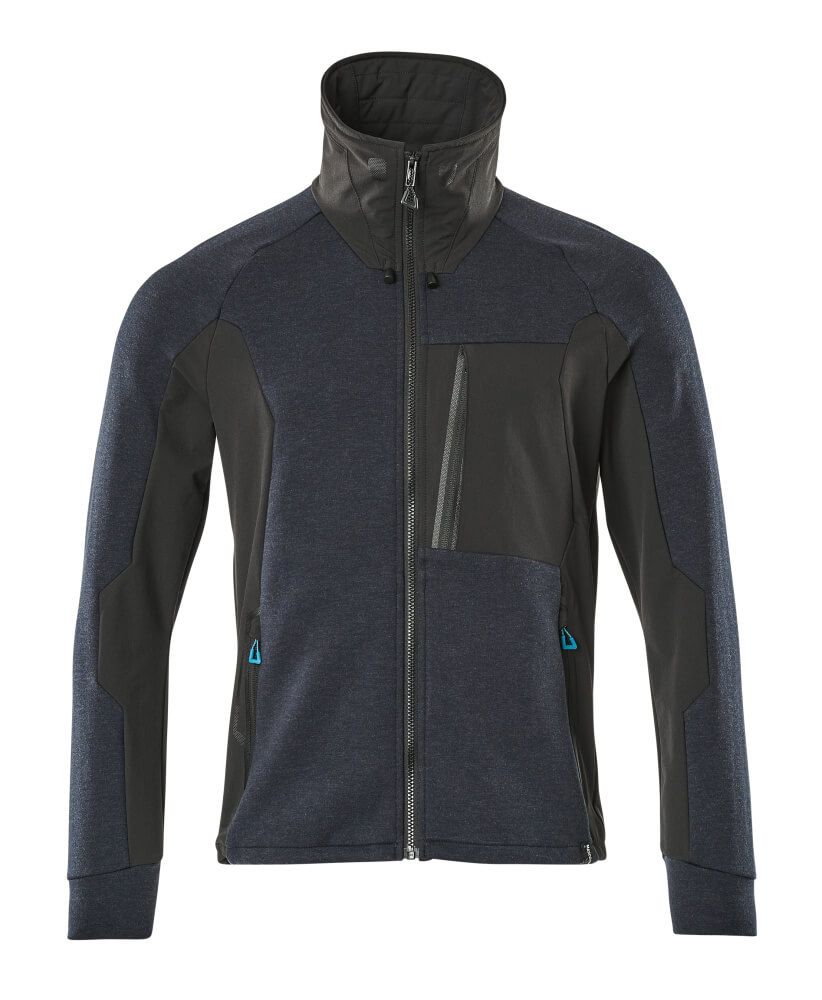 Sweatshirt mit Reißverschluss Schwarzblau/Schwarz, 2XL