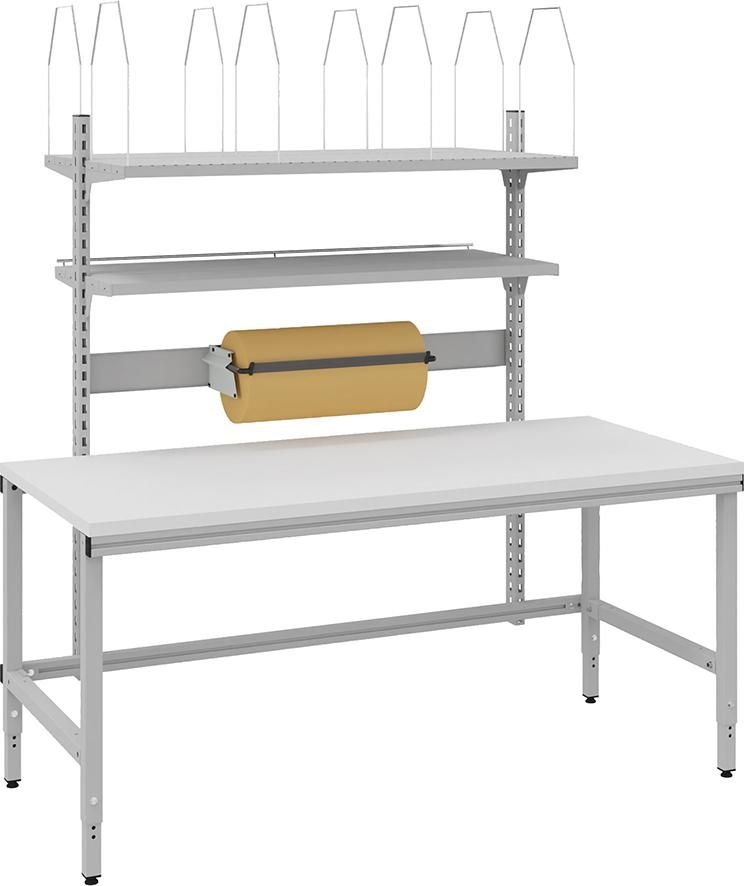 Verpackungstisch OK-V2 B1685xT800xH718-1018mm manuell verstellbar Tischplatte Melamin