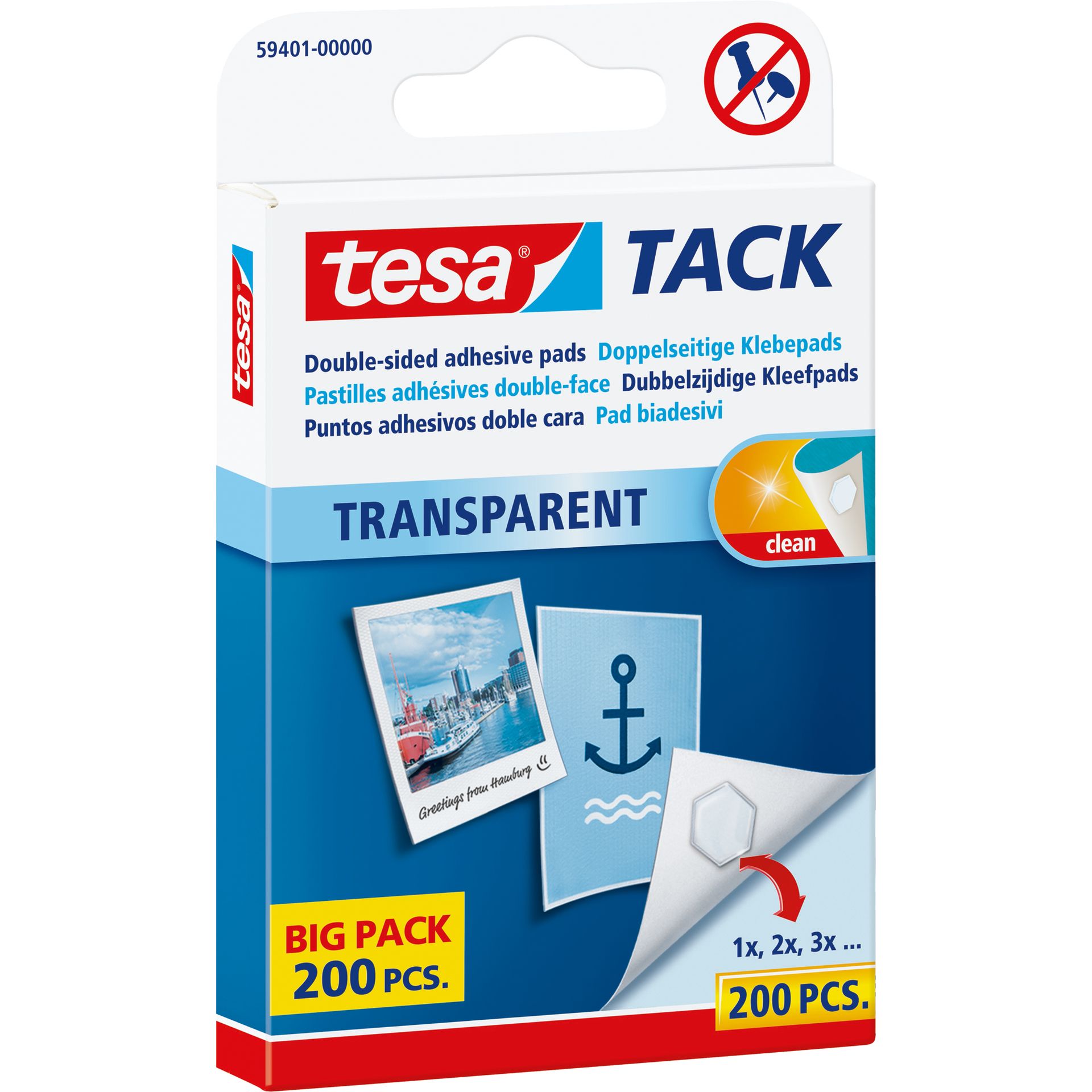 Klebepad Tack 10x10mm transparent 200 St./Pack