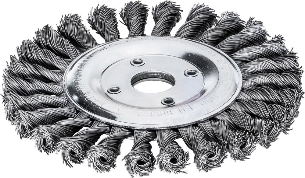 Rundbürste Stahldraht 115x12mm, gezopft 0,5mm Lessmann