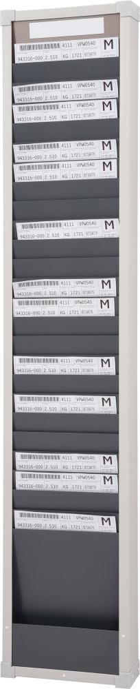 Karten-Sortiert. 25, Spalten 1 1350 x 260 x 75 mm grau