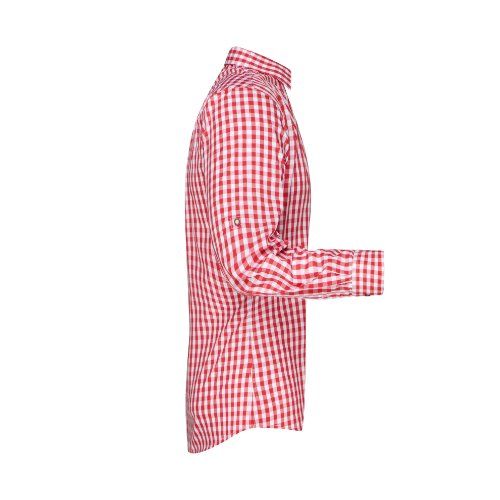 James & Nicholson JN638 Herren-Hemd, Rot/Weiß, Gr. L