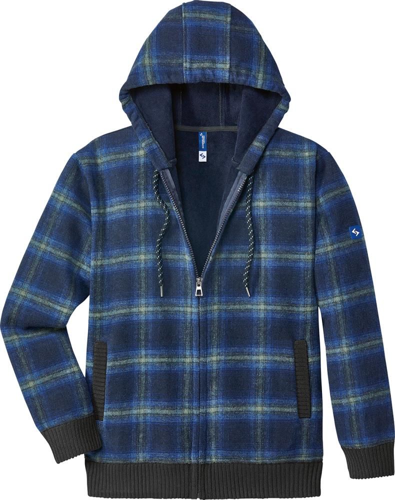 Thermojacke Curris blau/grau-kariert Gr.2XL
