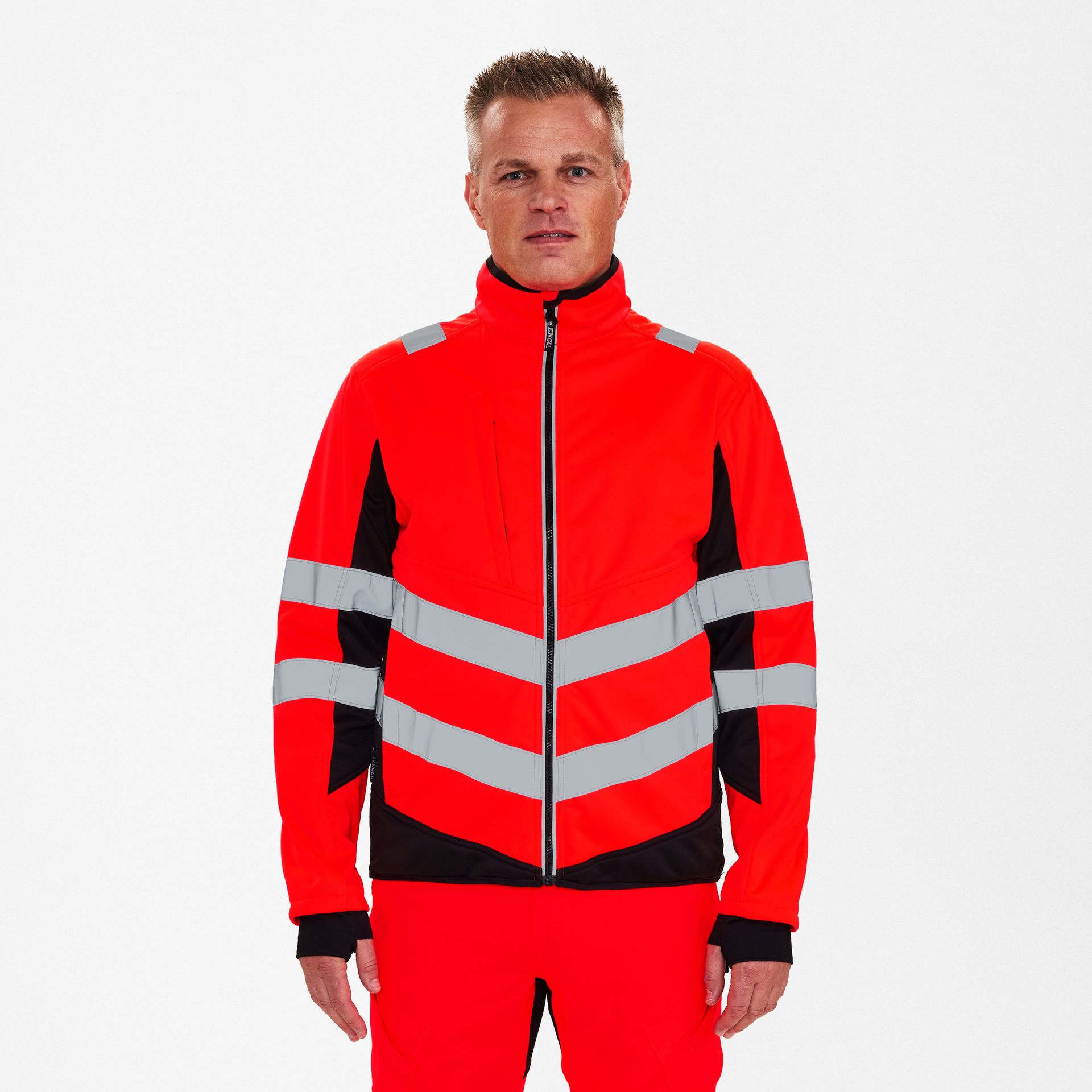 Safety Softshelljacke Rot/Schwarz, Gr. 4XL