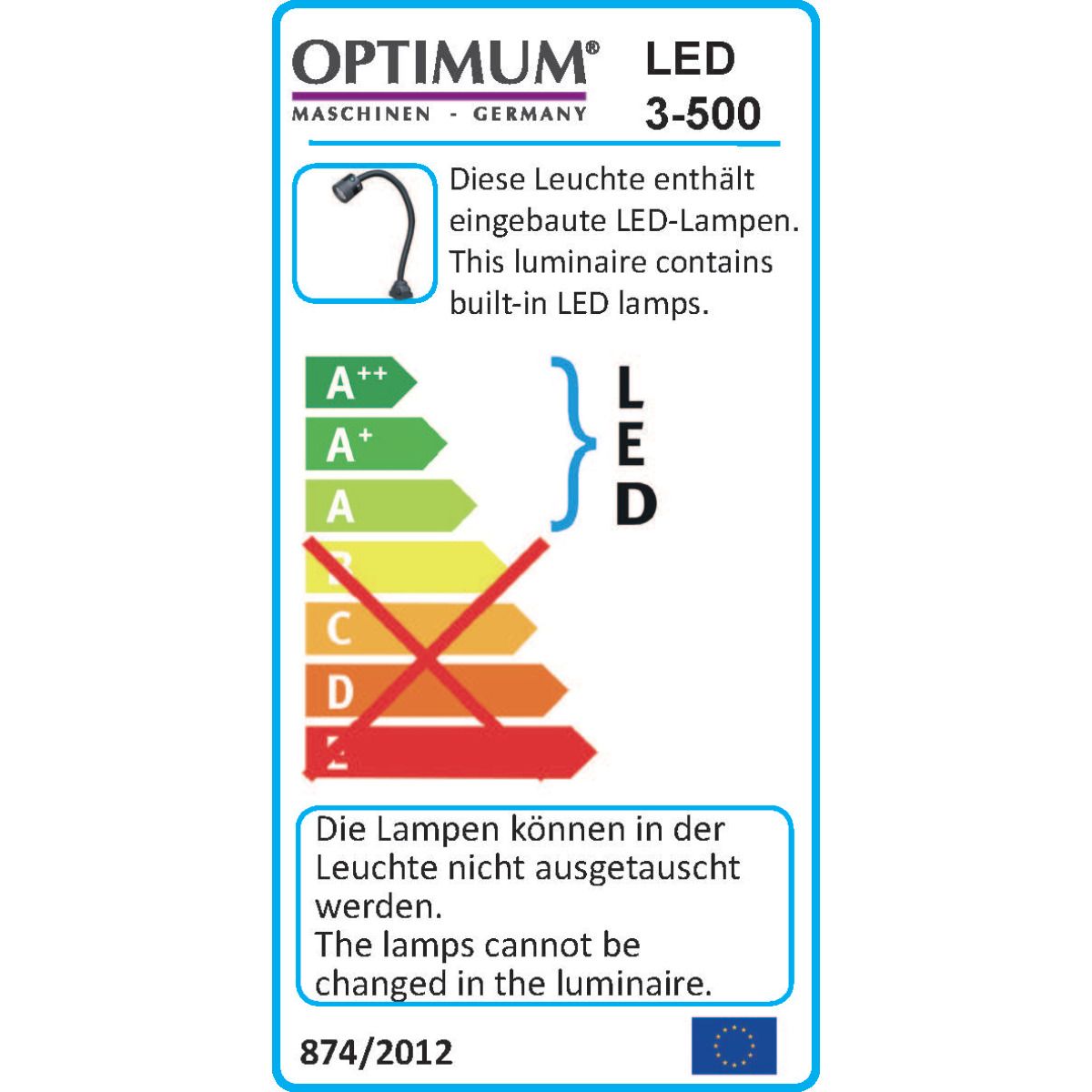 LED-Maschinenlampe Optimum LED 3-500