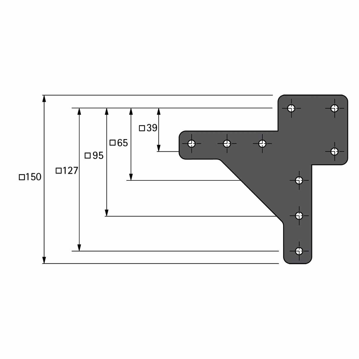 Design-Tischbein Afio 700 mm, Edelstahl gebürstet