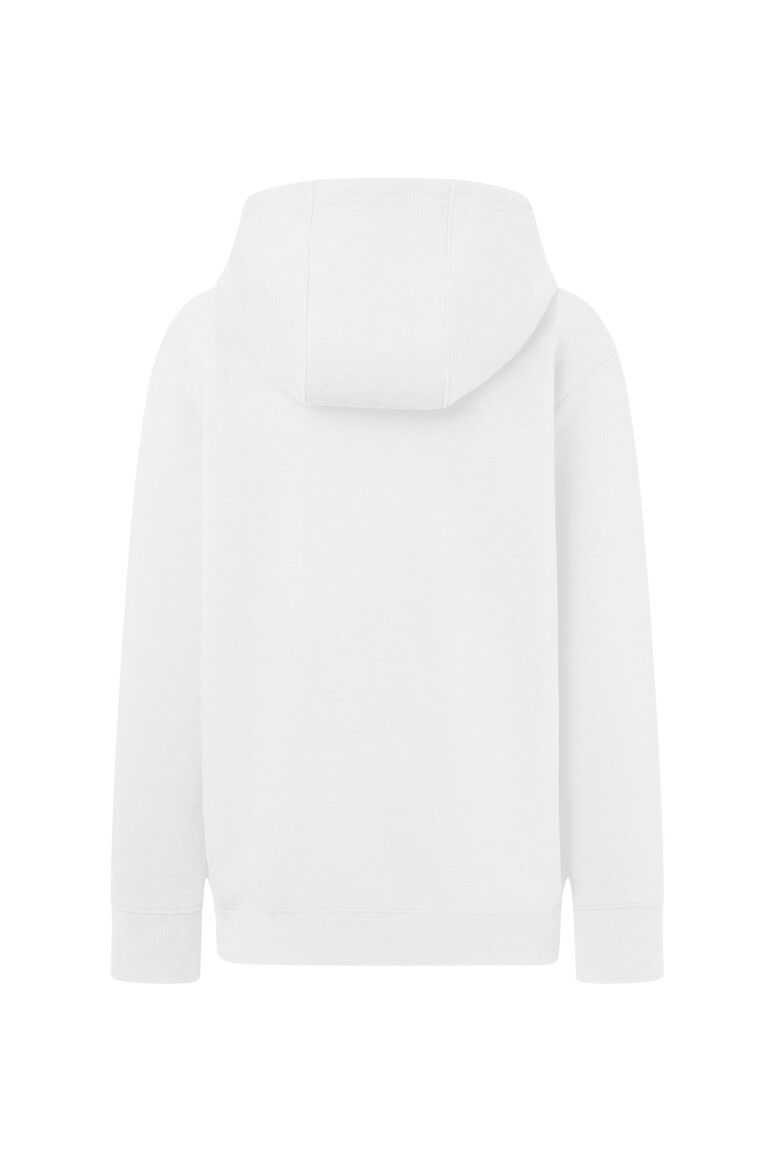 HAKRO Kinder Kapuzen-Sweatjacke Bio-Baumwolle weiß, 110/116