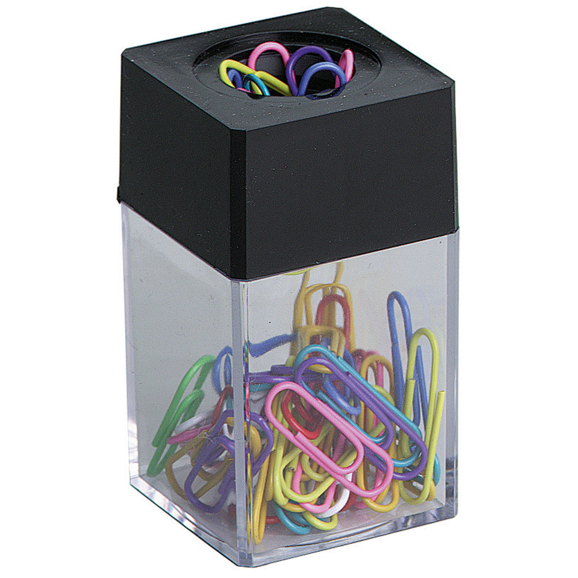 Magnetdose 4,2x7x4,2cm  tr/sw +30Briefklammern