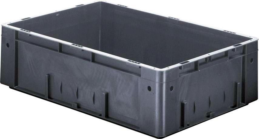 Transport-Stapelkasten B600xT400xH175 mm grau Auflast 700kg ohne Griffloch LA-KA-PE
