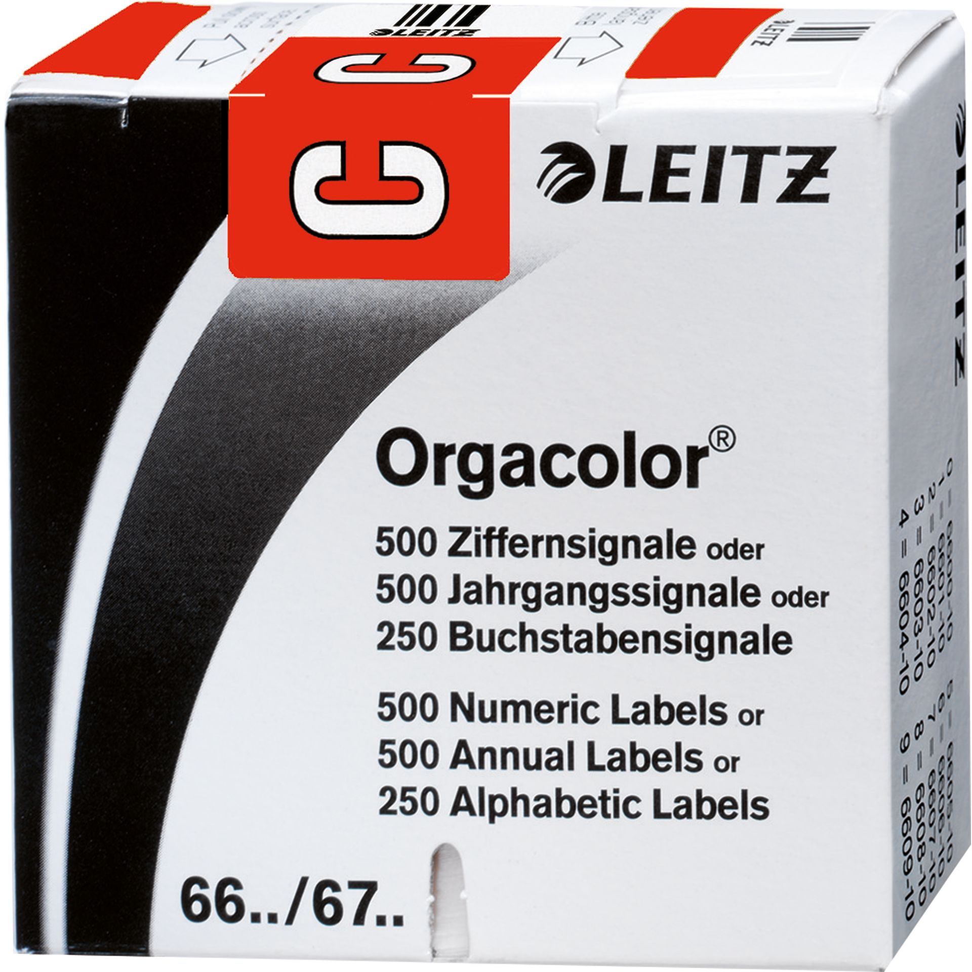 Buchstabensignal Orgacolor C rot 250 St./Pack.