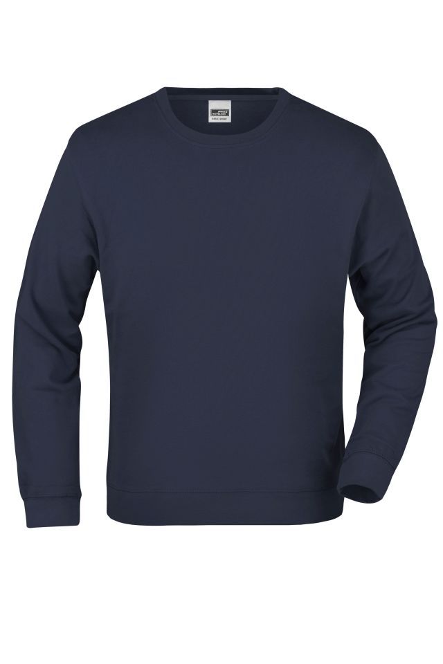 Basic Sweat Klassisches Sweatshirt aus French-Terry blau, Gr. M