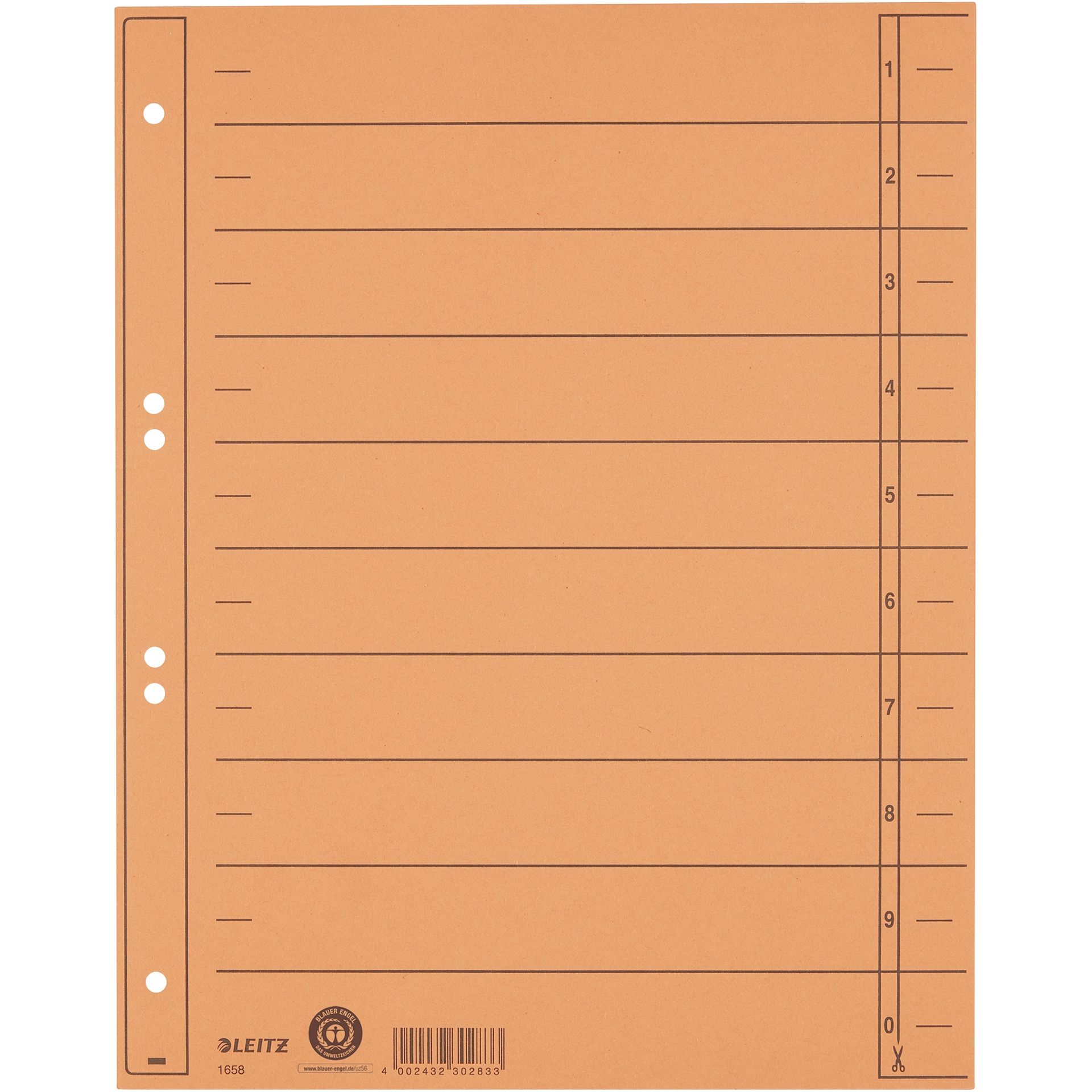 Trennblatt A4 230g Karton orange 100 St./Pack.