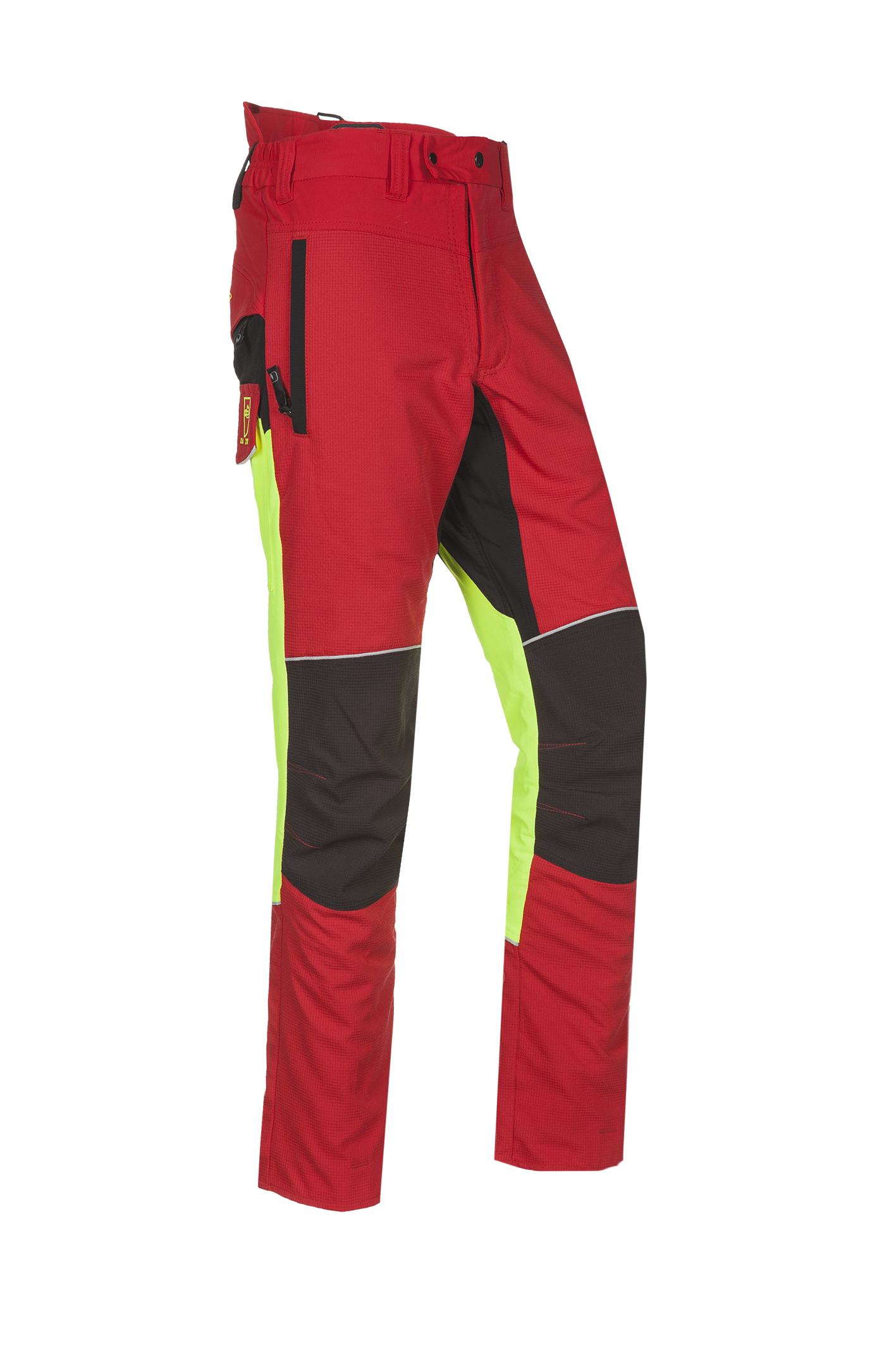SIP Schnittschutzhose Samourai rot/leuchtgelb/schwarz 1SRL Gr. S kurz