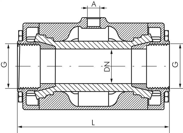Quetschventil, G 3/8", Edelstahl