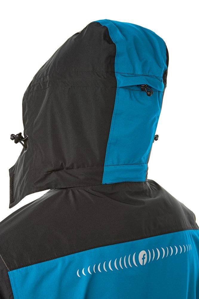 Regenjacke Plus türkis/schwarz Gr. XS Fortis Elements