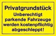 Verbotsschild 400x250mm Privatgrundstück