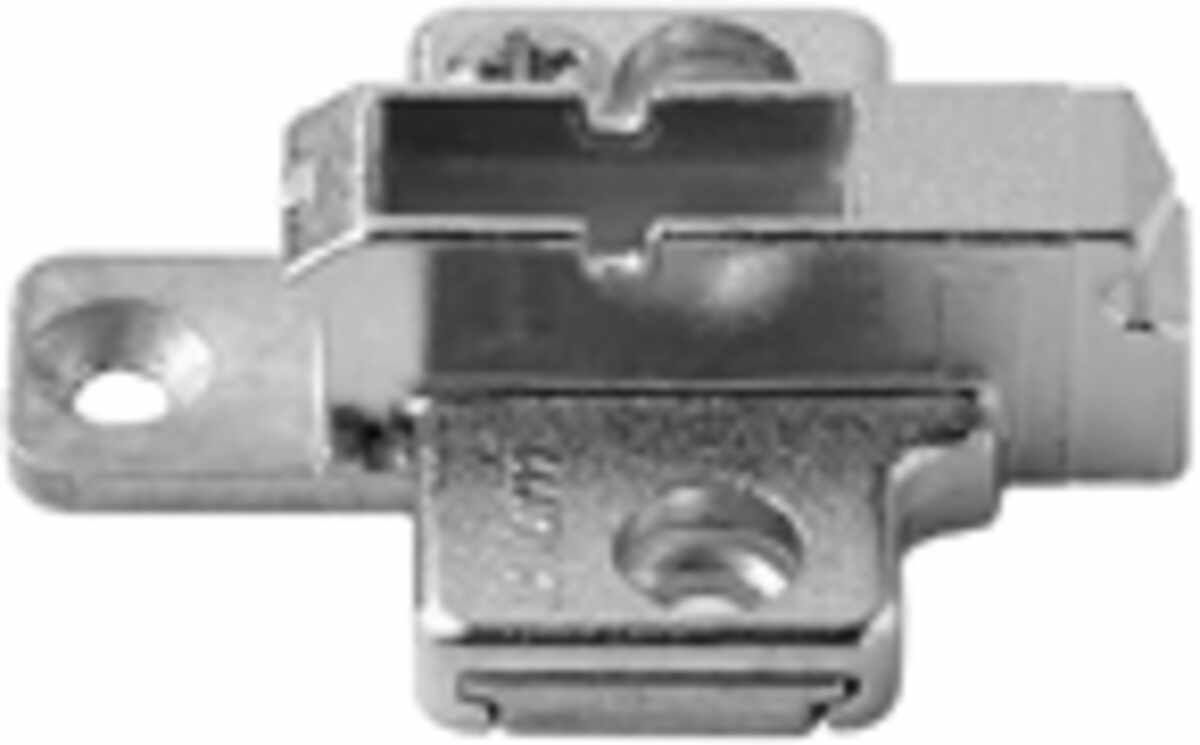 CLIP Montageplatte, kreuz, 6 mm, Zink, zum Schrauben für Systemschrauben, vernickelt