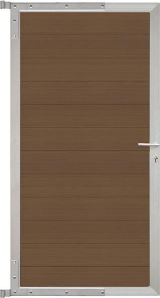 MAX-Tor-Komplettset 90 x 173 cm, Füllung teakRahmen silber