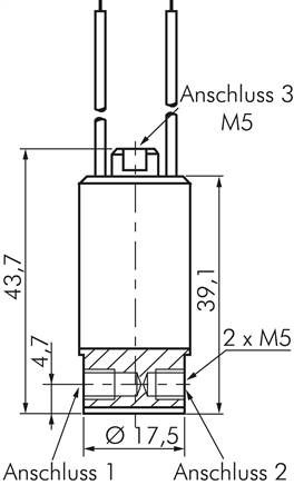 2/2-Wege (NC) Mini-Magnetventil M 5, 24 V=
