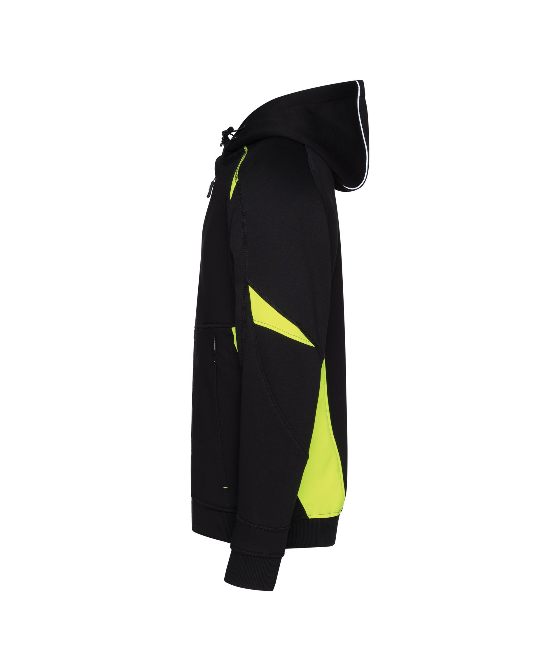 DASSY® Santos - Kapuzensweatshirt - schwarz/neongelb, Gr. XS