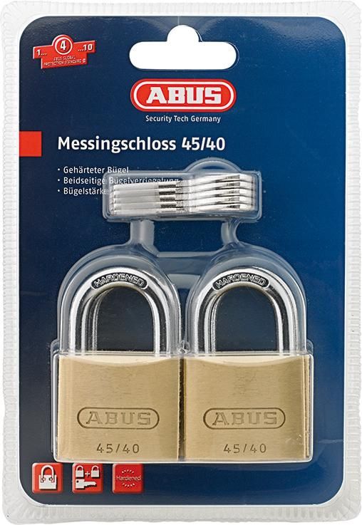 Vorhangschloss Messing Quad-Pack SB ABUS