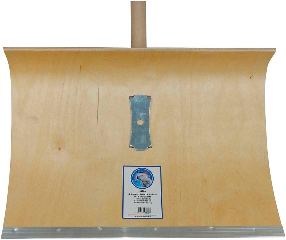 Schneeschieber Holz 500mmmit Stiel+Alu-Schutzkante