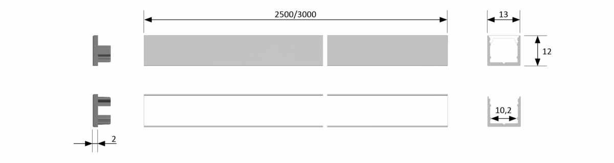 ChannelLine U Alu/Opal, L=2500