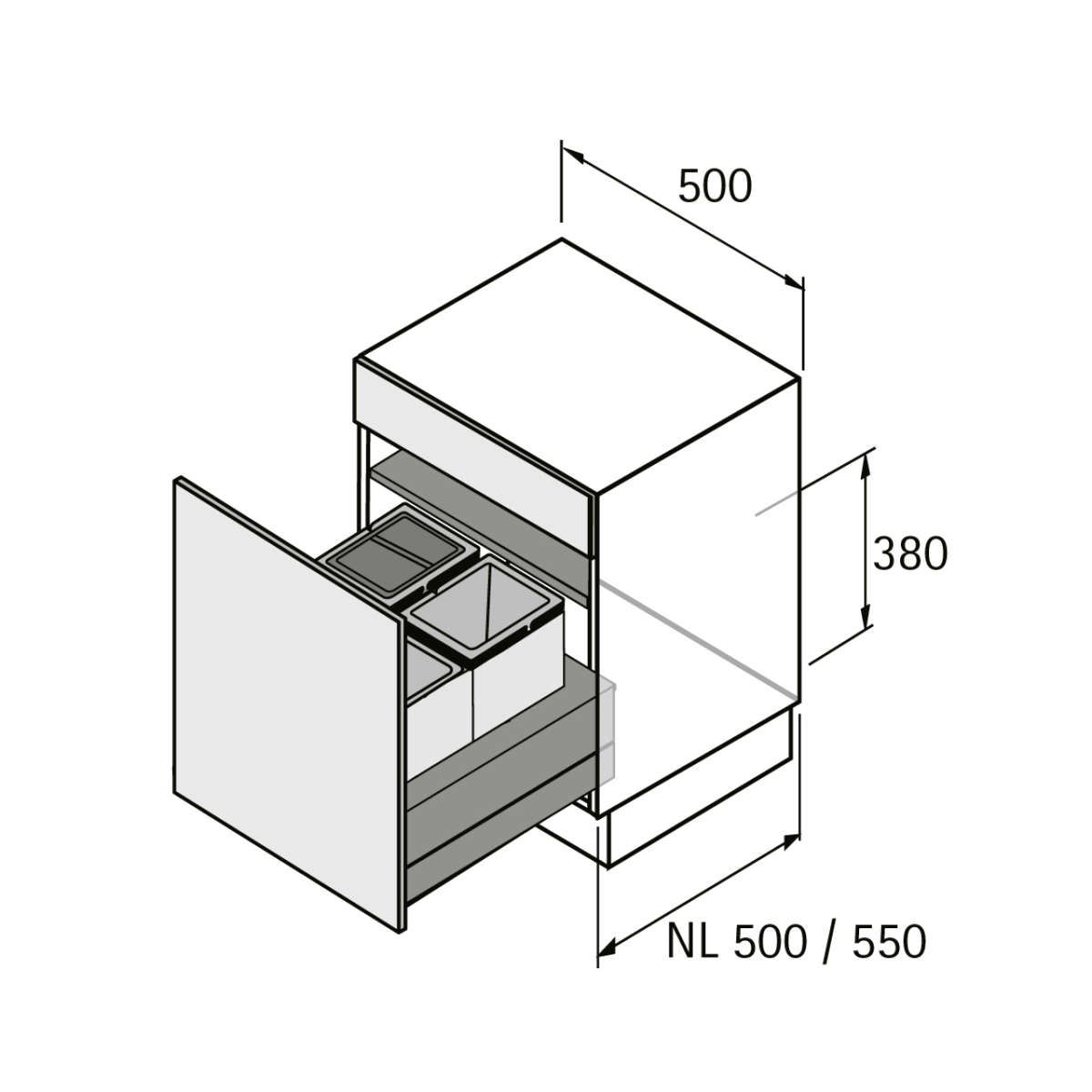 Base 500 für ArciTech, NL 500 mm