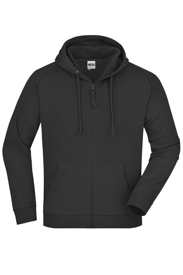 Hooded Jacket Klassische Kapuzenjacke aus hochwertiger French-Terry-Qualität schwarz, Gr. M