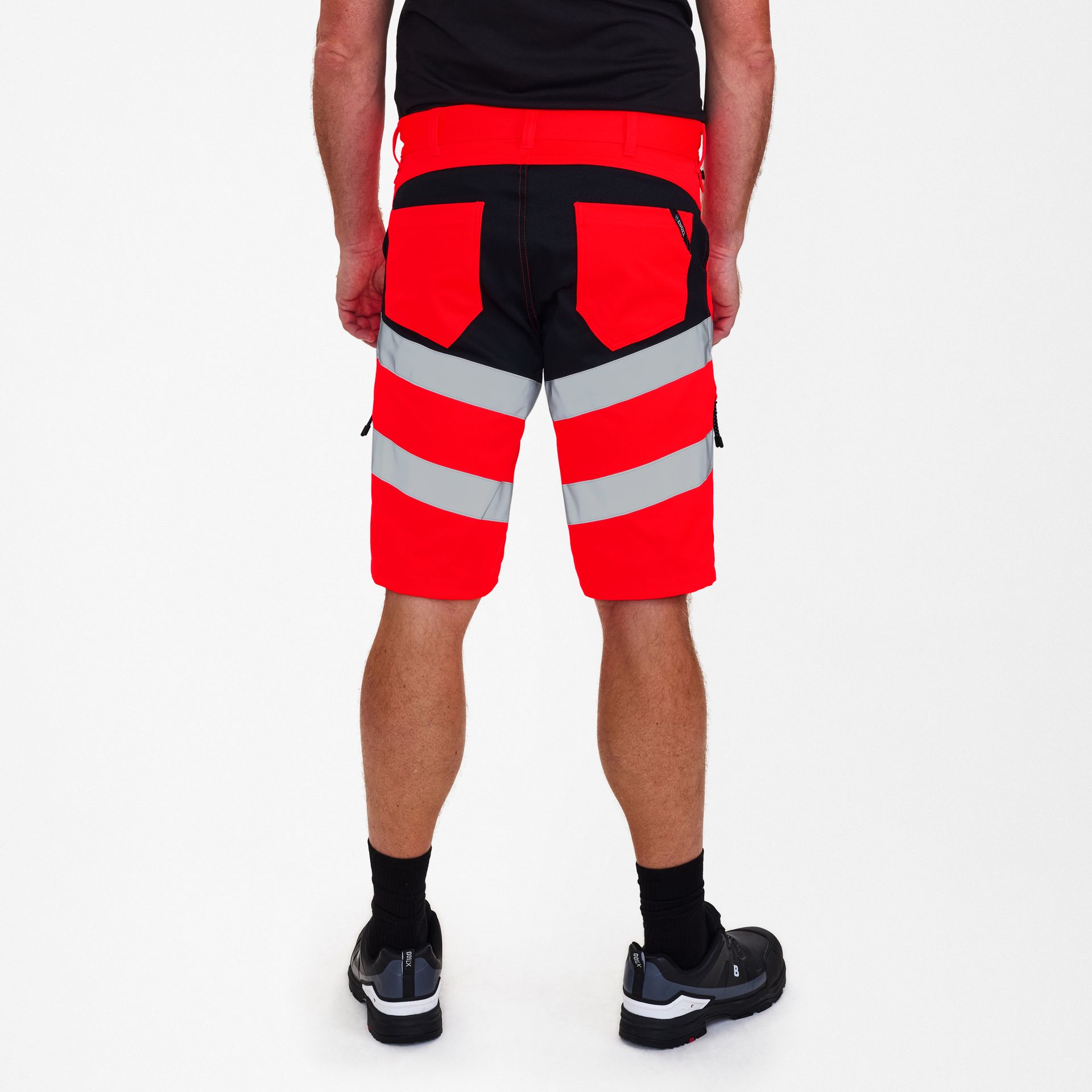 Safety Arbeitsshorts mit 2-Wege-Stretch Rot/Schwarz, Gr. 70