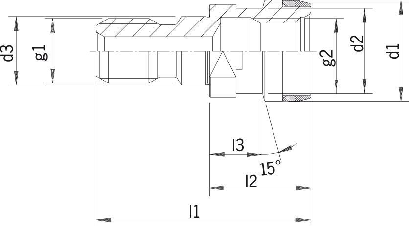 Anzugsbolzen Ott SK40-M16 mit InnengewindeHAIMER