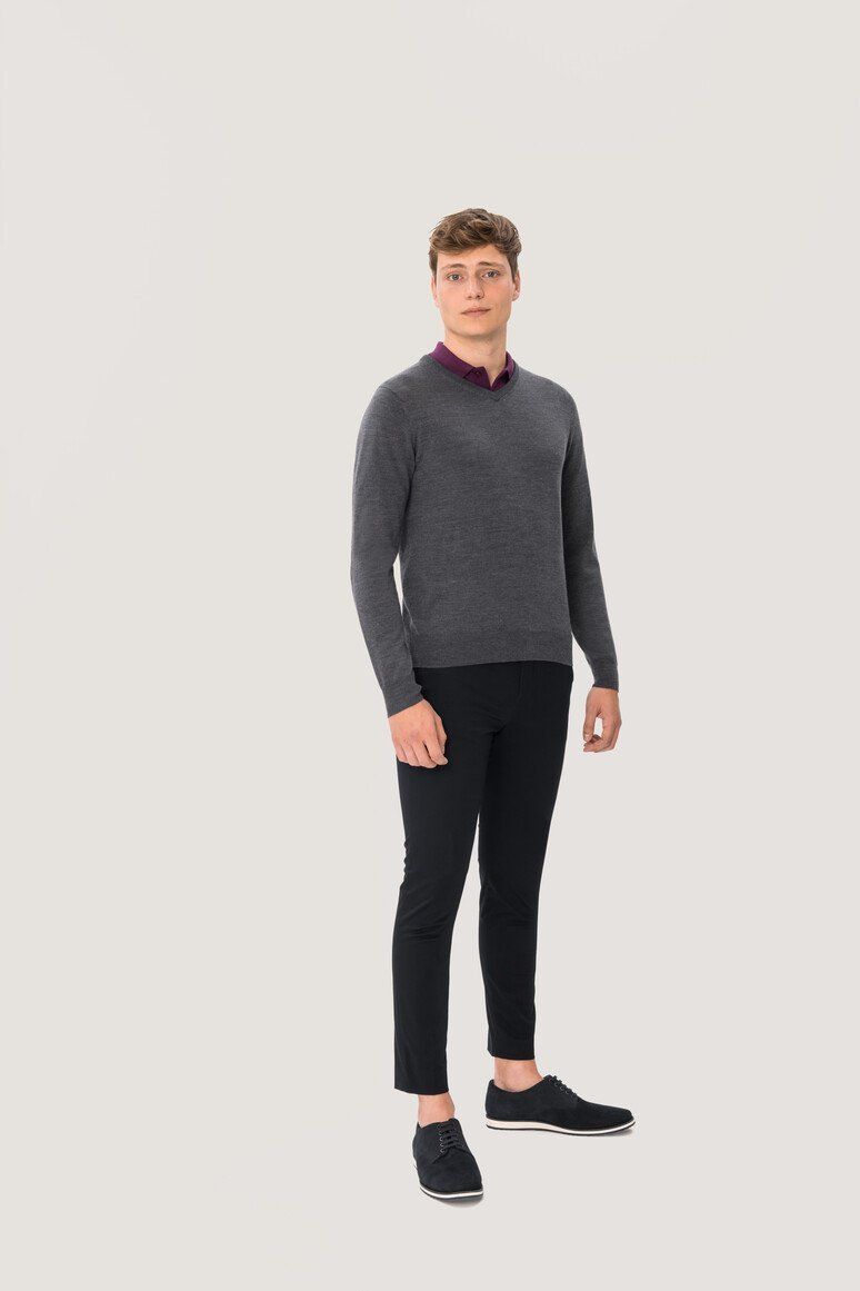 HAKRO V-Pullover Merino-Wolle