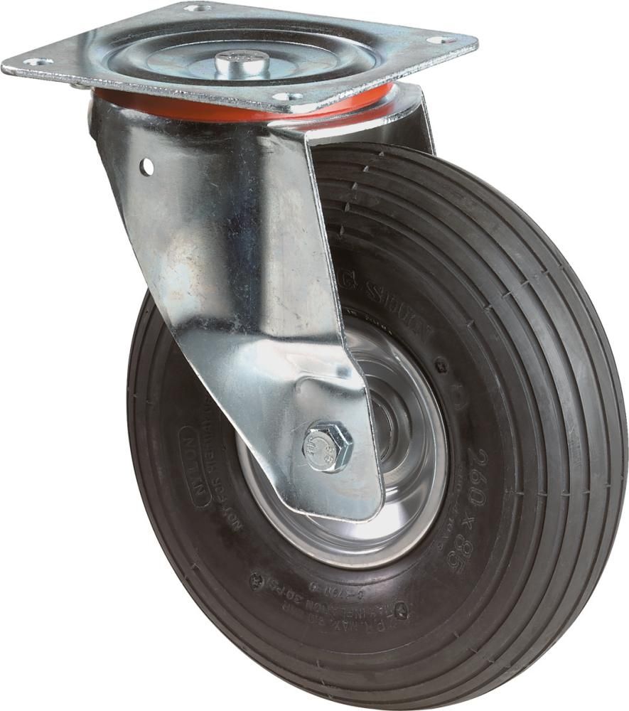 Lenkrolle 260mm L400.C90 Platte,Luftrad,RL