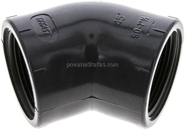 45°-Winkel Rp 1-1/2" (IG), PVC-U