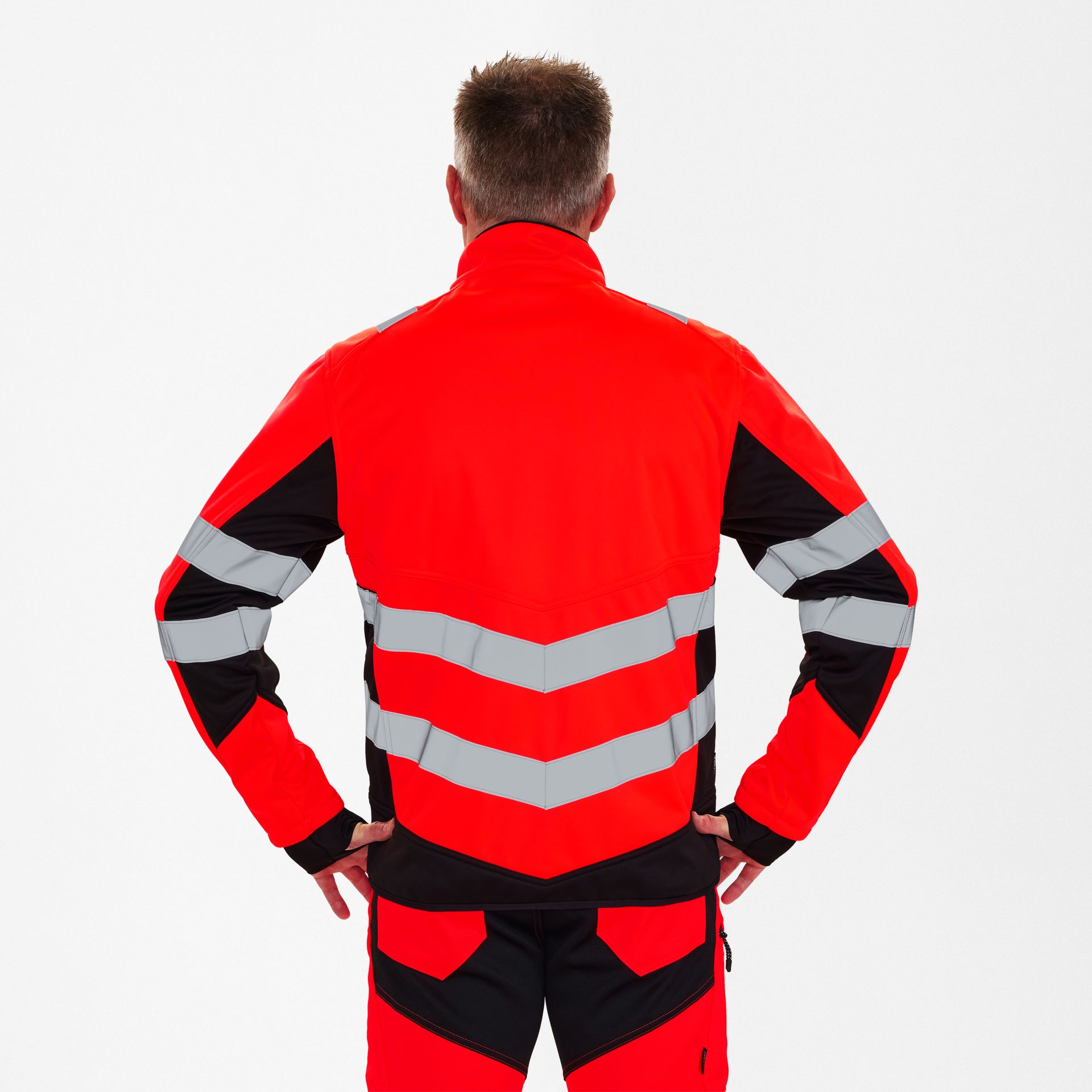 Safety Softshelljacke Rot/Schwarz, Gr. 4XL