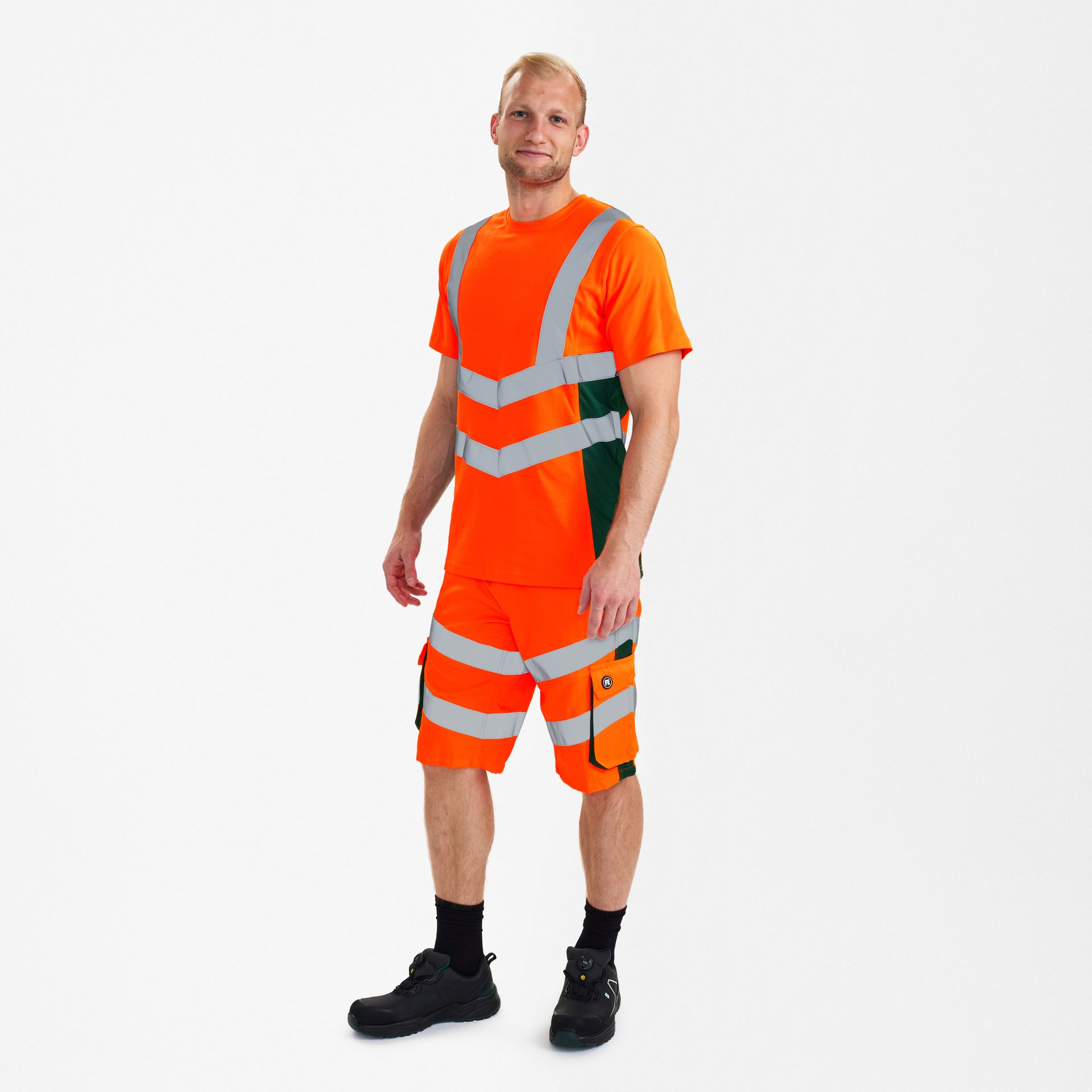 Safety T-Shirt Orange/Grün, Gr. 3XL