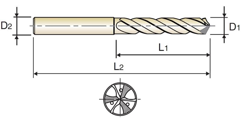 D/D HIGH FEED 3D MIT INNENKÜHLUNG (H-COATING)