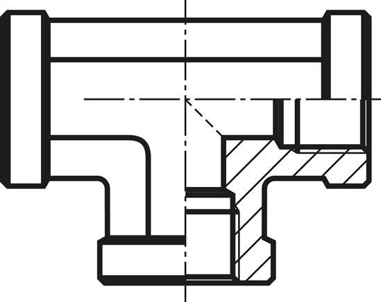 Hochdruck T-Stück G 1/8" (IG), Stahl verzinkt