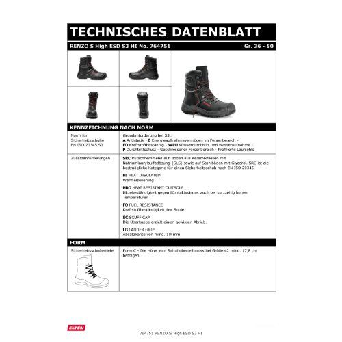 ELTEN RENZO S Sicherheitsstiefel High S3 ESD, Schwarz, Gr. 37